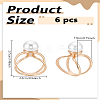 6Pcs Alloy with Plastic Scarf Buckle Ring AJEW-LP0010-56-2