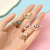 6Pcs 6 Colors Alloy Crystal Rhinestone Connector Charms FIND-YW0004-02-4