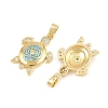 Brass Clear Cubic Zirconia Enamel Pendants KK-E800-06A-G-2