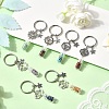 7Pcs Tibetan Style Alloy Keychains KEYC-JKC01386-1