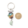 Moon Natural & Synthetic Mixed Stone Chips & Pendant Keychain KEYC-JKC00360-3