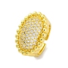 Brass Micro Pave Clear Cubic Zirconia Cuff Rings for Wome RJEW-Q009-02G-3