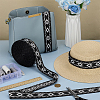10Yards Ethnic Style Rhombus Polyester Ribbon SRIB-FG0001-35A-4