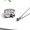 Heart with Word Shape Stainless Steel Pendant Necklaces with Cable Chains KI1843-2-2