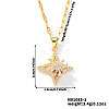 Brass Clear Cubic Zirconia Star with Rotating Windmill Pendant Necklaces for Stylish Girls TT4226-1