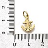 Brass Micro Pave Cubic Zirconia Charms KK-P295-41G-3