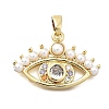 Brass Micro Pave Cubic Zirconia Pendants KK-P336-09G-1