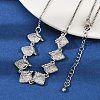 Brass Micro Pave Clear Cubic Zirconia Fruit Bib Necklaces NJEW-F342-01A-P-3