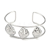 Non-Tarnish 304 Stainless Steel Wide Textured Open Cuff Bangles BJEW-Q348-05P-12-2