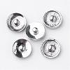 Antique Silver Tone Zinc Alloy Enamel Letter Jewelry Snap Buttons SNAP-N010-86V-NR-3