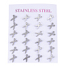 Tarnish Resistant 304 Stainless Steel Stud Earrings EJEW-H350-03P-3