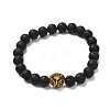 Natural Lava Rock Essential Oil Diffuser Bracelet for Men Women BJEW-JB06731-4