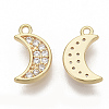 Brass Micro Pave Cubic Zirconia Charms X-KK-T050-30G-NF-2