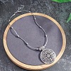 Flat Round Ethnic Style Alloy Pendant Necklaces & Dangle Earrings Sets FS-WG33C92-01-4