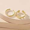 2Pcs Adjustable Retro Iron Flower Cuff Toe Ring Sets II7704-3