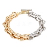 Two Tone Brass Oval Link Chain Bracelets for Women BJEW-G771-01GP-2