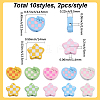 20Pcs 10 Styles Hounds Tooth Pattern Paint Alloy Beads FIND-SC0021-74-2