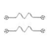 316L Surgical Stainless Steel Wavy Bar Industrial Barbell Cartilage Earrings FS-WG6688D-09-2