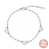 925 Sterling Silver Heart Link Chain Bracelets STER-P065-01P-1