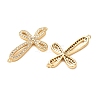 Brass Micro Pave Clear Cubic Zirconia Connector Charms CU-CBA4579-08G-B-3