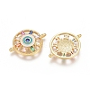 Brass Micro Pave Cubic Zirconia Links Connectors ZIRC-G152-36G-2