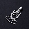 Tarnish Resistant 201 Stainless Steel Pendants STAS-T046-JN268-1-2