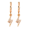 Brass Micro Pave Clear Cubic Zirconia Leverback Earrings EJEW-K300-22G-4