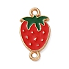 Fruit Theme Alloy Enamel Connector Charms AL-CBA95F4-01KCG-06-1