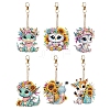 6 Styles Flower Animals DIY Diamond Keychain Painting Kit PW-WG8C66E-01-5