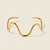 Personalized Wave Design 304 Stainless Steel Open Cuff Bangles for Women ZD3486-1