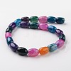 Barrel Natural Multi-Color Agate Bead Strands G-M350-11-2