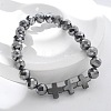 Natural Titanium Hertz Beads Stretch Bracelets for Women Men BJEW-R015-01-3