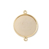 Flat Round Brass Connector Cabochon Settings KK-K414-13C-G-1