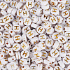 500Pcs Plating Acrylic Beads PACR-TADJ0001-01H-2
