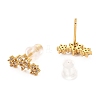 Brass Micro Pave Cubic Zirconia Stud Earrings EJEW-F273-15B-G-2