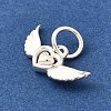 925 Sterling Silver Angel Wings Heart Charms STER-L066-04S-2