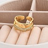 Rack Plating Brass Micro Pave Clear Cubic Zirconia Cuff Rings for Women RJEW-M028-107G-3