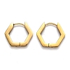 304 Stainless Steel Hexagon Huggie Hoop Earrings STAS-H156-03C-G-2