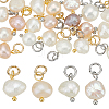 20Pcs 4 Styles Natural Cultured Freshwater Pearl Pendants PALLOY-AR00042-1