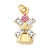 Brass Micro Pave Cubic Zirconia Pandents KK-U040-05G-01-1