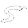 304 Stainless Steel Paperclip Chain Necklaces for Women Men NJEW-G161-01P-4