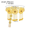 Alloy Light Colorado Topaz Rhinestone Flower Coin Tassel Waist Belly Chains for Beach Bikini FS-WG0FCE9-01-3