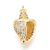 Brass Micro Pave Clear Cubic Zirconia Pendants KK-N268-59G-1