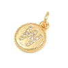 Brass Micro Pave Clear Cubic Zirconia Charms CU-CBA56CE-12G-W-2