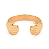 Ion Plating(IP) 304 Stainless Steel Double Hand Hug Open Cuff Ring for Women RJEW-C025-08A-G-2
