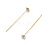 Brass Micro Pave Clear Cubic Zirconia Eye Pins KK-M306-09G-03-2