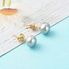 Natural Pearl Rondelle Stud Earrings EJEW-JE04585-02-2