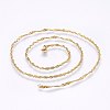 304 Stainless Steel Singapore Chain Necklaces MAK-L015-25F-2