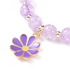 Alloy Enamel Flower Charm Bracelets BJEW-JB09046-5