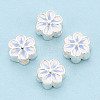 925 Sterling Silver Enamel Beads STER-T008-35B-1